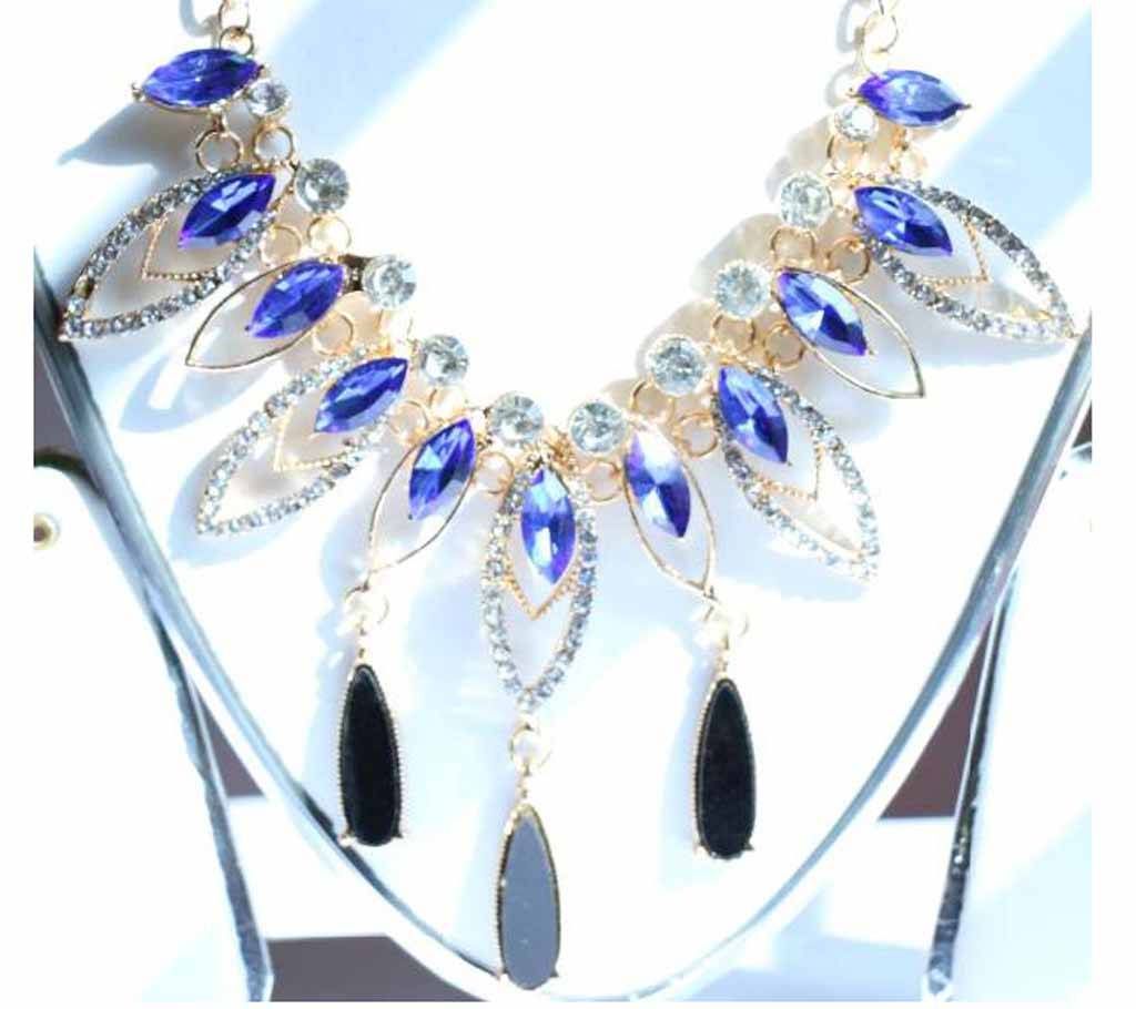 Glossy Blue Designer Necklace 