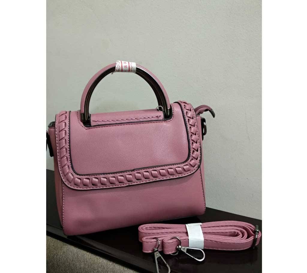 Ladies Artificial Leather Hand Bag - Pink