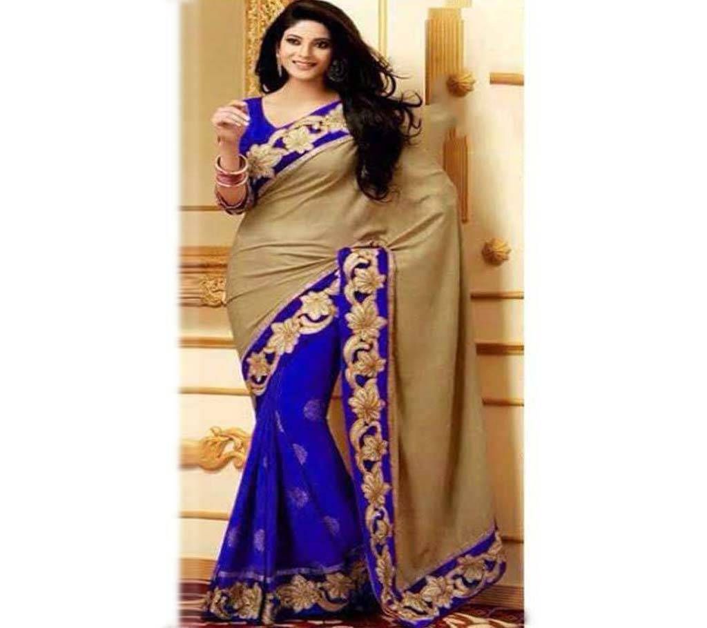Georgette embroidery work sharee 