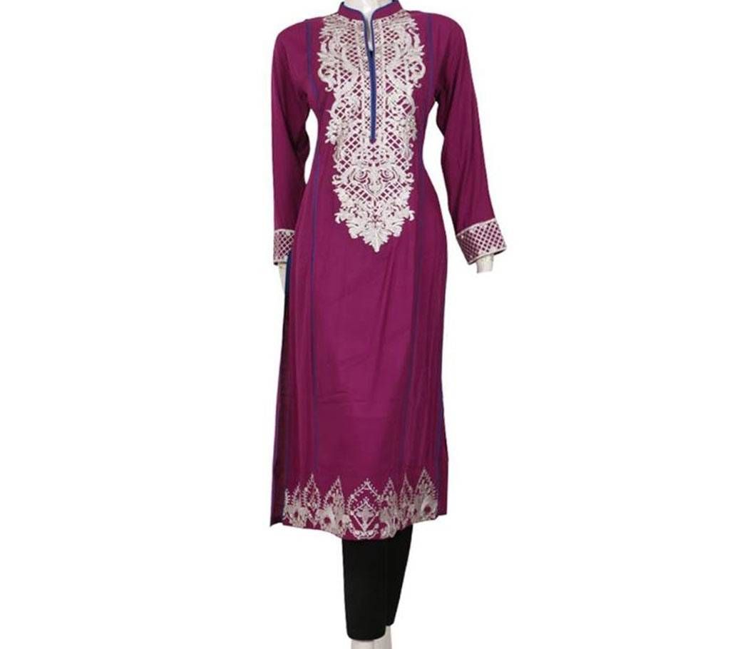 Pakistani Stitched Linen Embroidery Long Kurti 