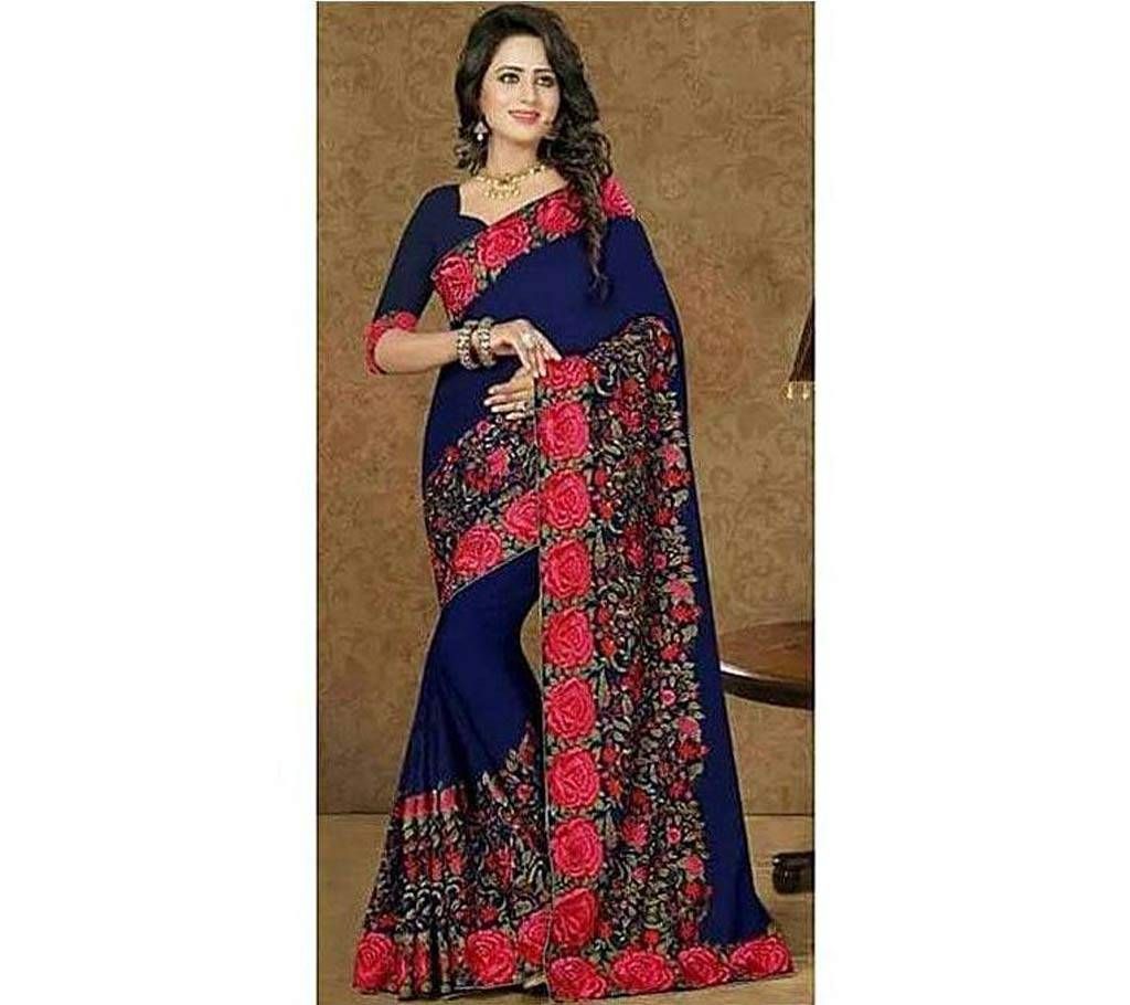 Saree House Navy Blue Georgette Saree for Women