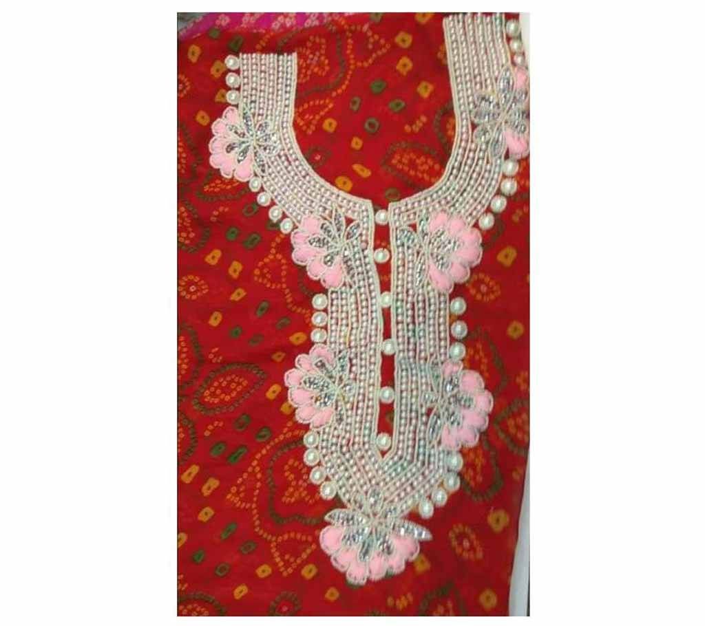 Unstitched Indian Chiffon One Piece Kameez