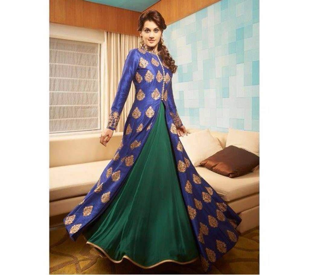 Semi Stitched Georgette Long Gown - Copy