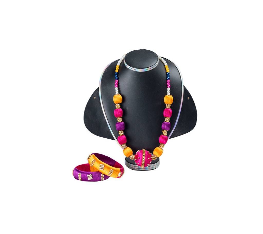Multi Color Silk Thread Necklace