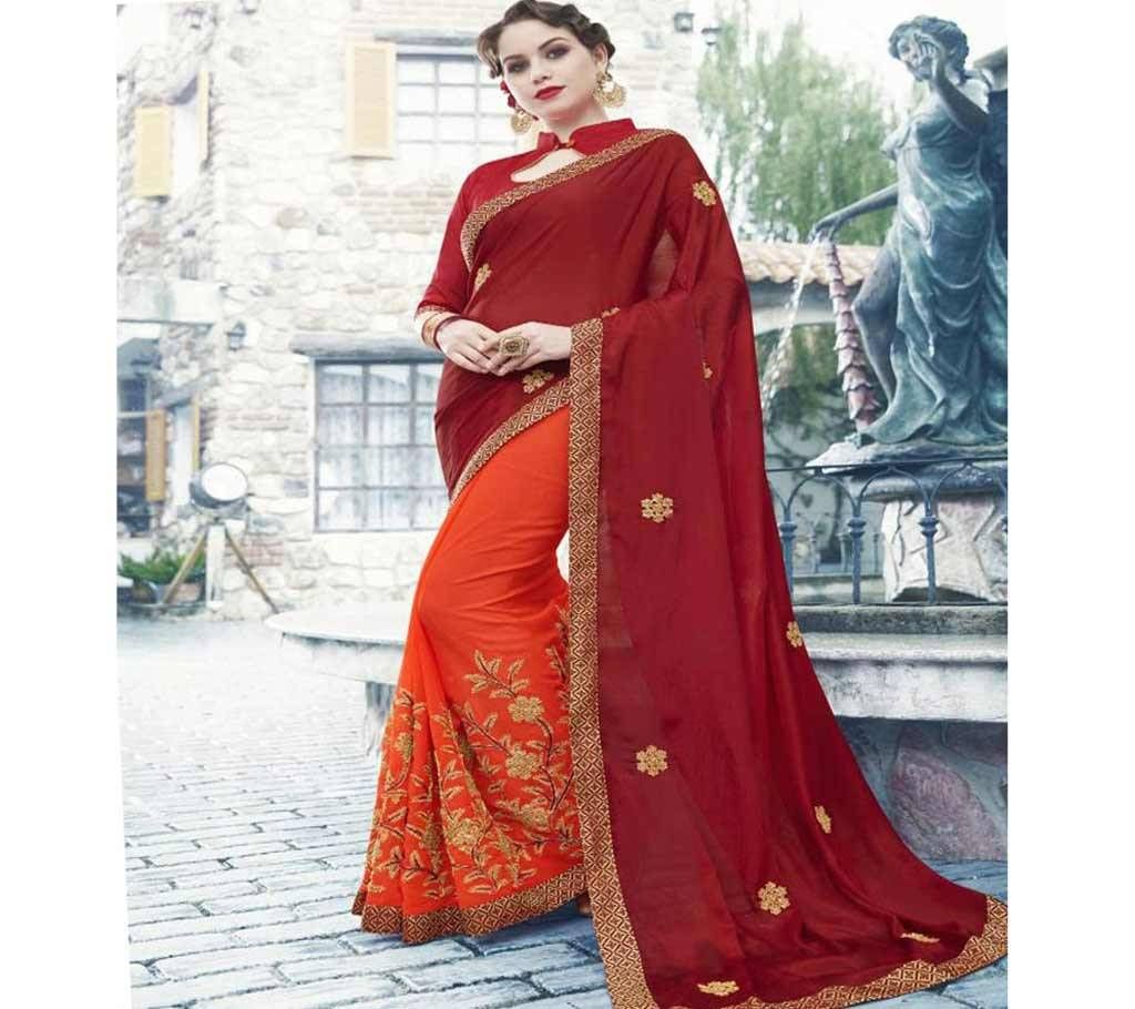 Georgette and embroidery work saree nsc-717