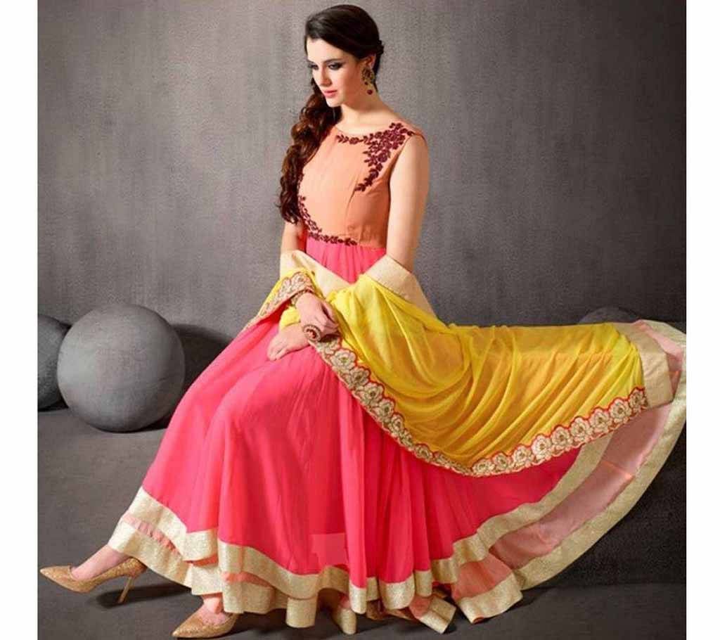 semi stitched Indian Georgette embroidery lehenga 