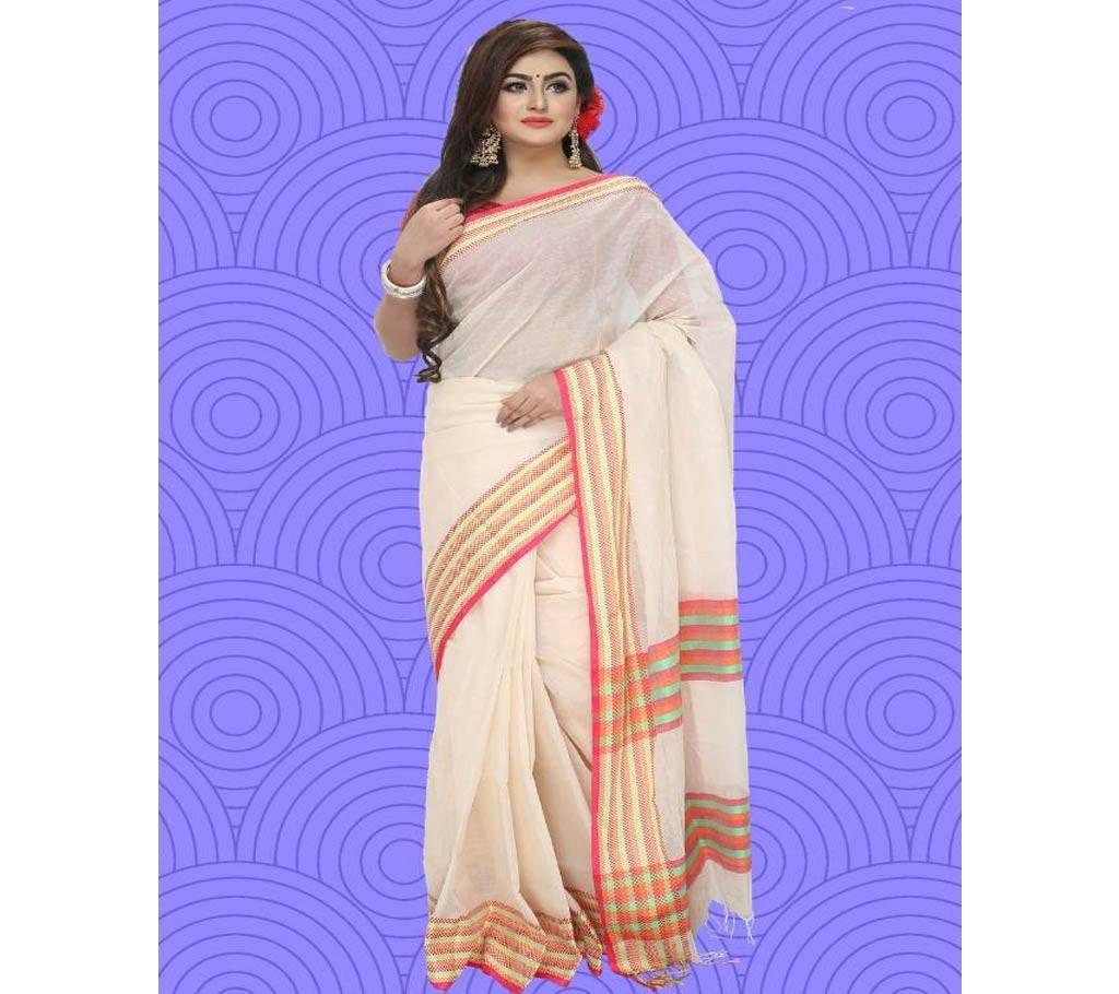 Cotton Sharee Multicolor Par 13 Hat With Blouse