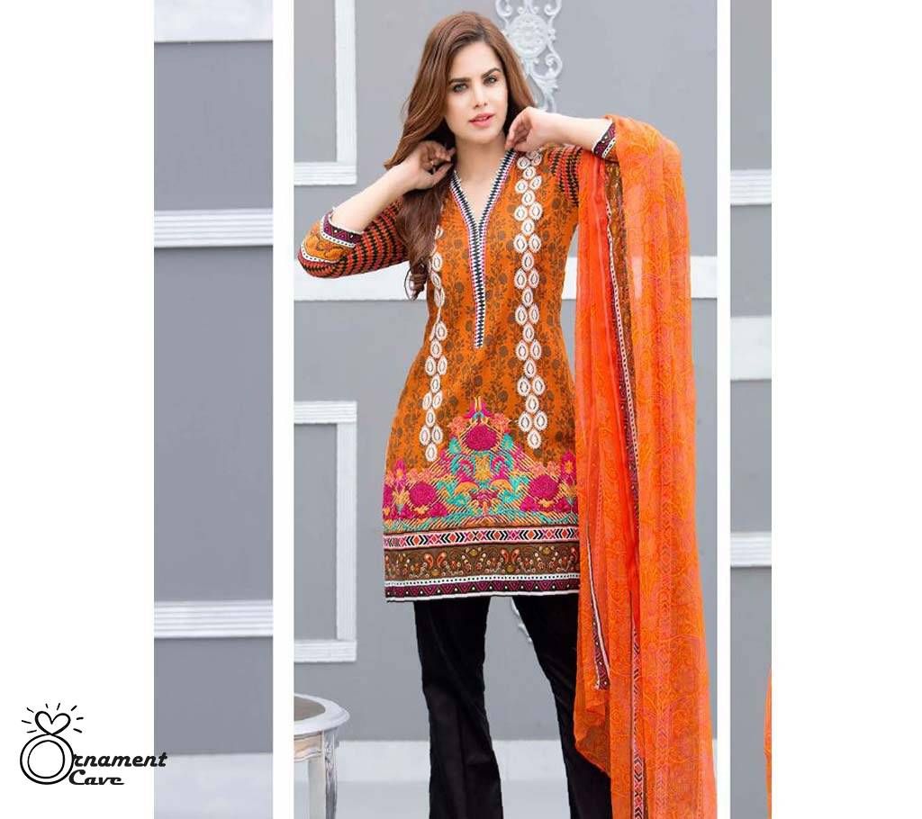 Unstitched Pakistani Embroidery Three Piece - Copy