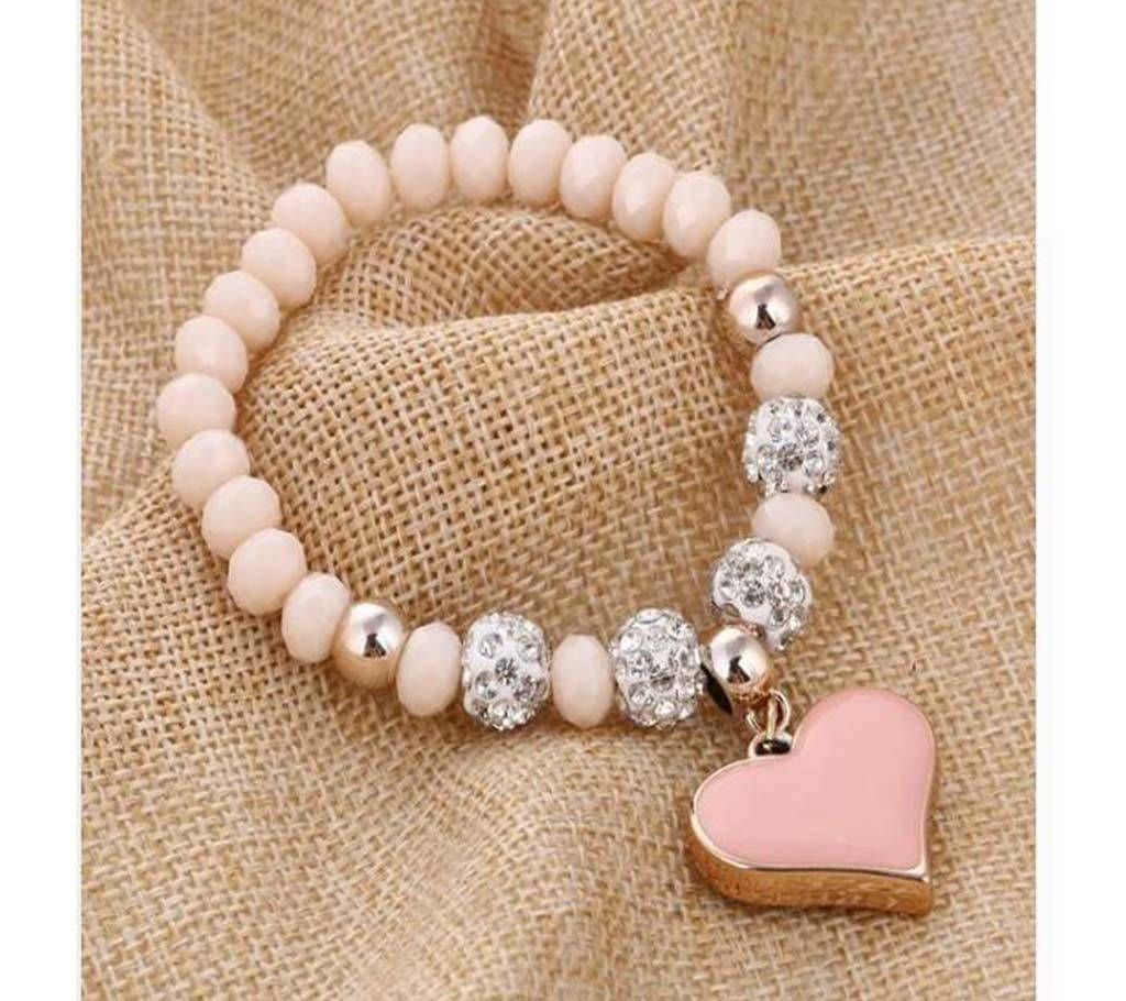 Bead Setting Heart Charm Bracelets