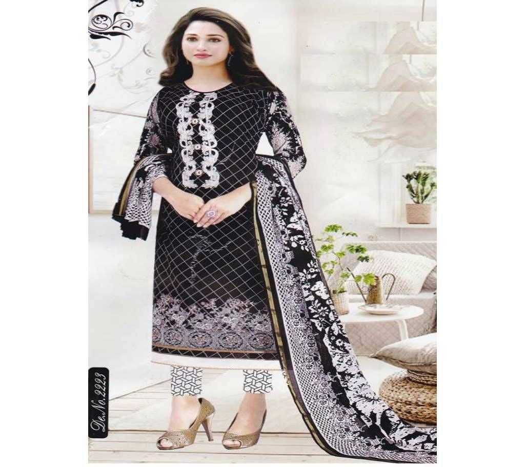 Unstitched Embroider Kotton Salwar Kameez Copy