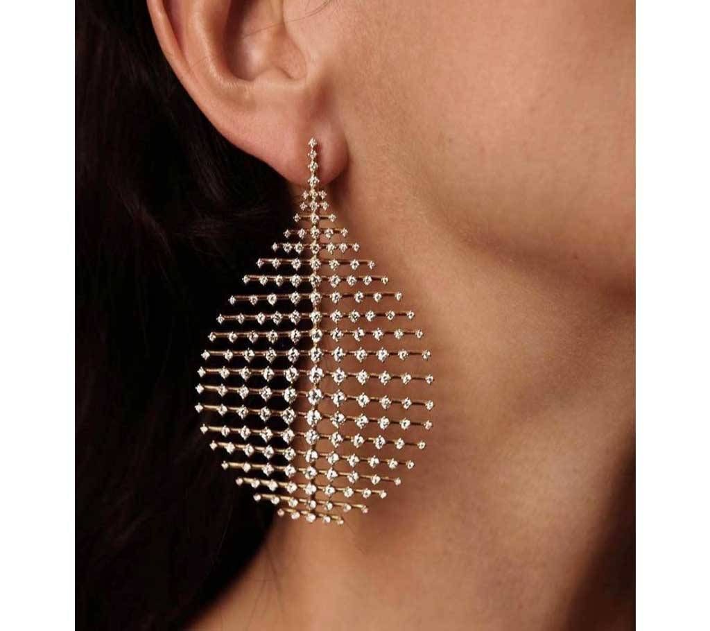 Women Fashion Earring Geometric Crystal Big Waterdrop Long Pendant Drop Earrings Dangle Earring.