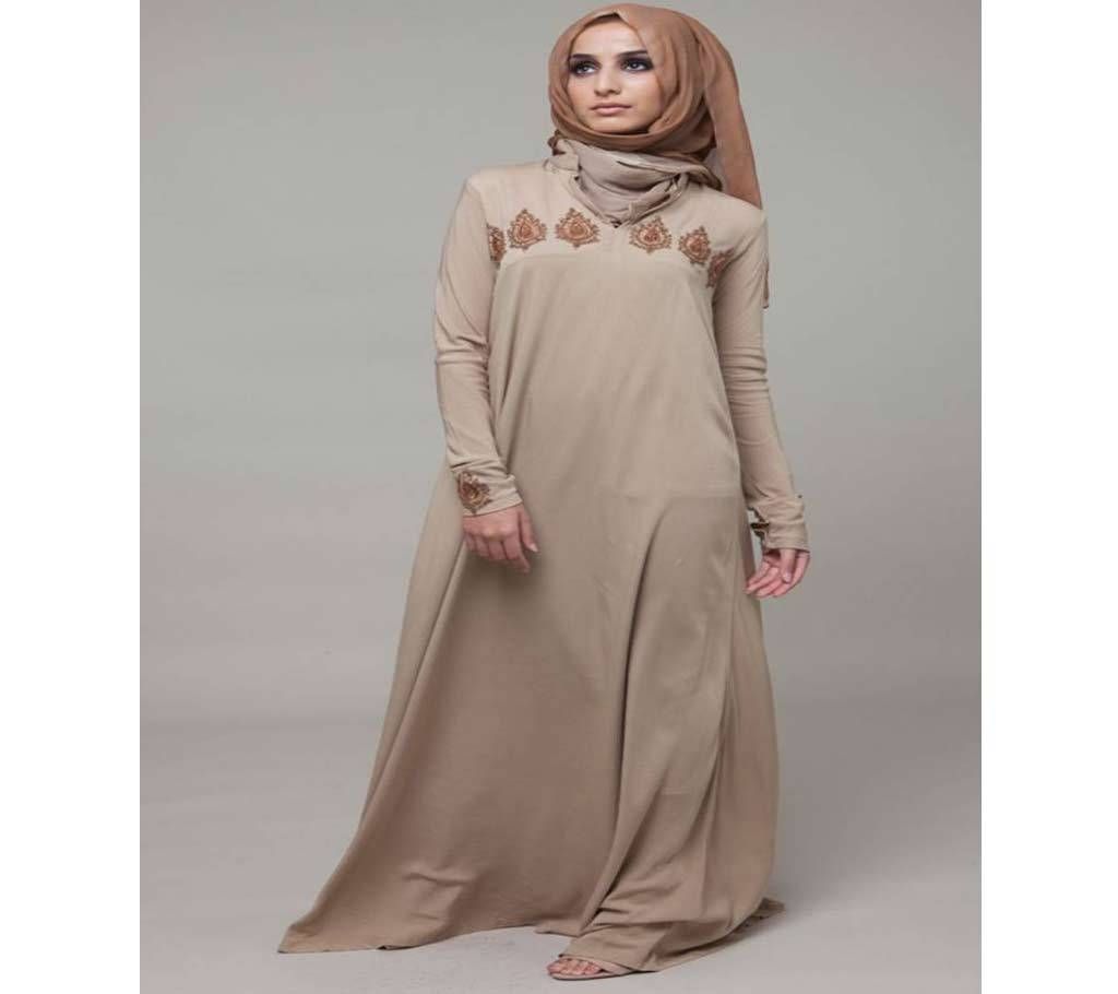 Biscuit Georgette China linen  Borka For Women