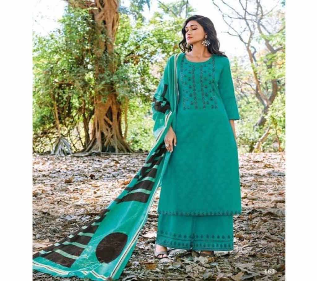 OM Tex Indian Cotton Unstitched Three Piece 