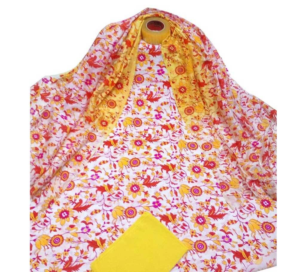 Unstitched skin printed cotton salwar kameez st-1027