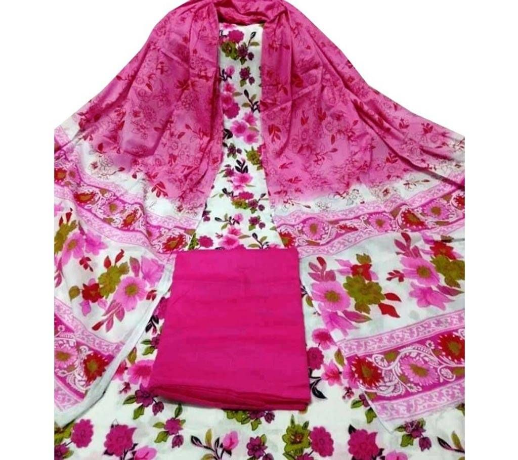 Unstitched skin printed cotton salwar kameez ST-73