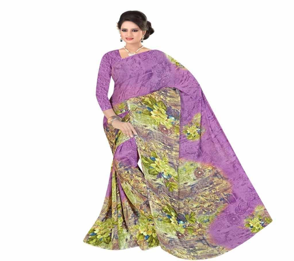 Indian Purple Silk Printed saree For women (Copy)