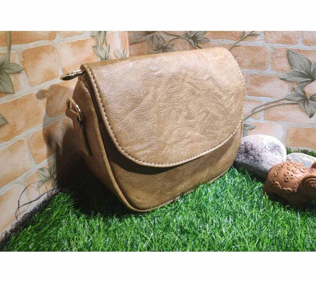 Artificial Leather Cross Body Bag-khaki 