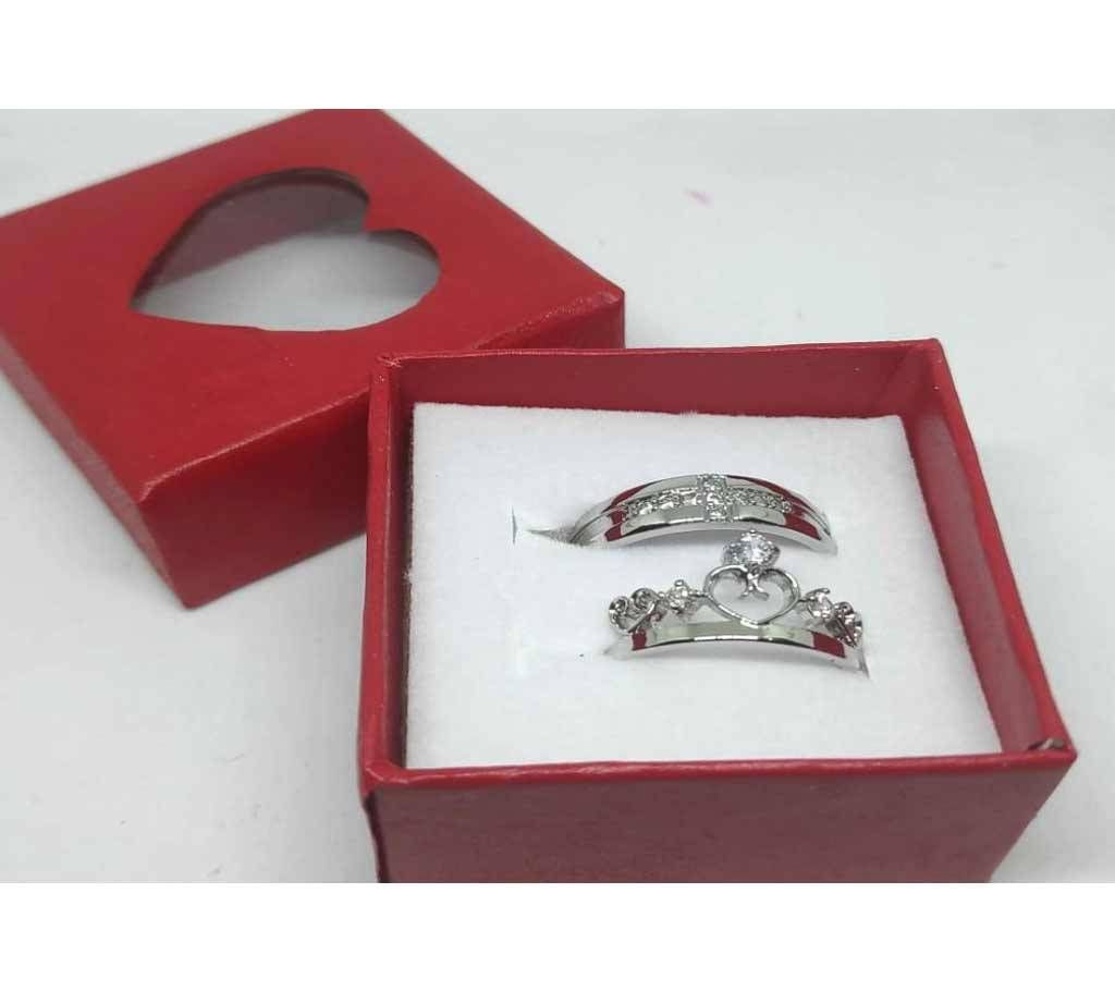 Silver Color Couple Rings For Men And Women