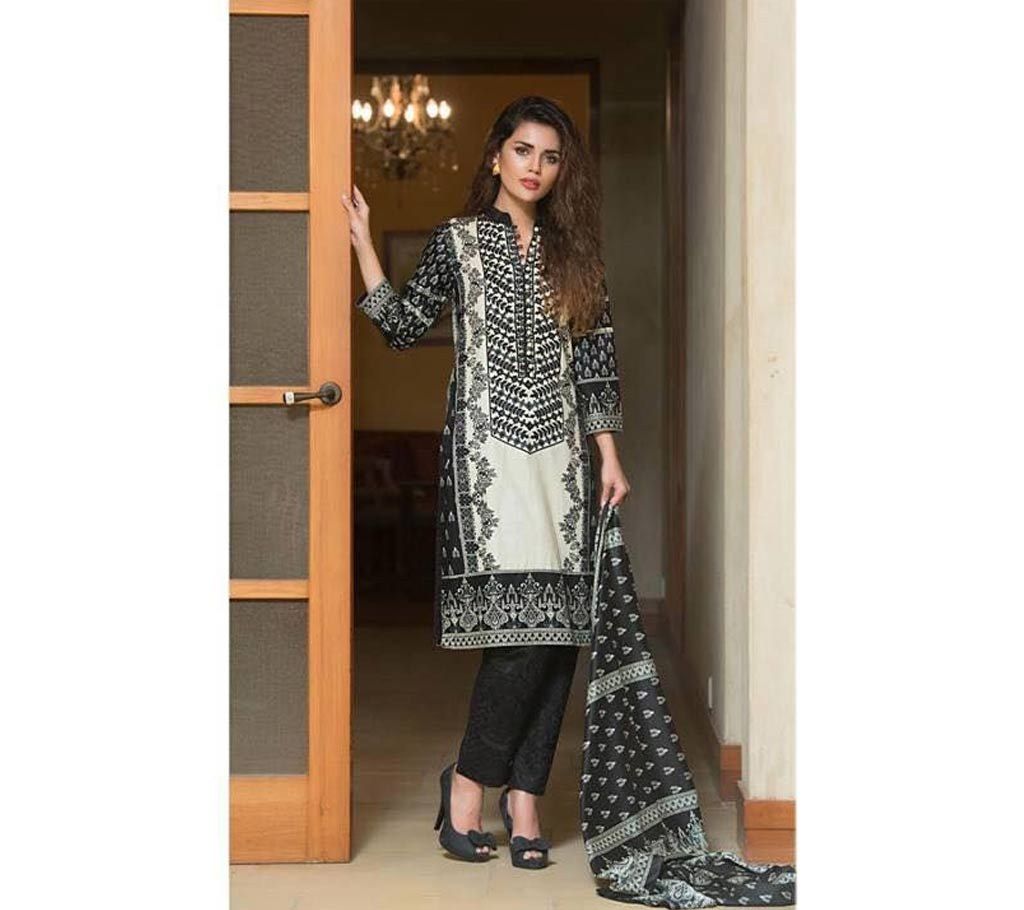 Unstitched pakistani cotton three pc
