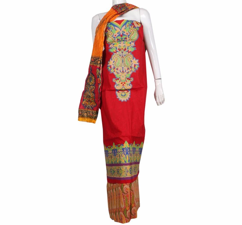 Un stitched skin printed salwar kammez 