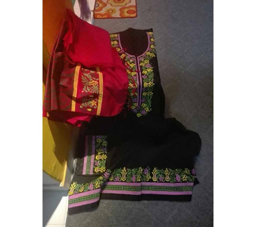 Un stitched cotton printed salwar kameez