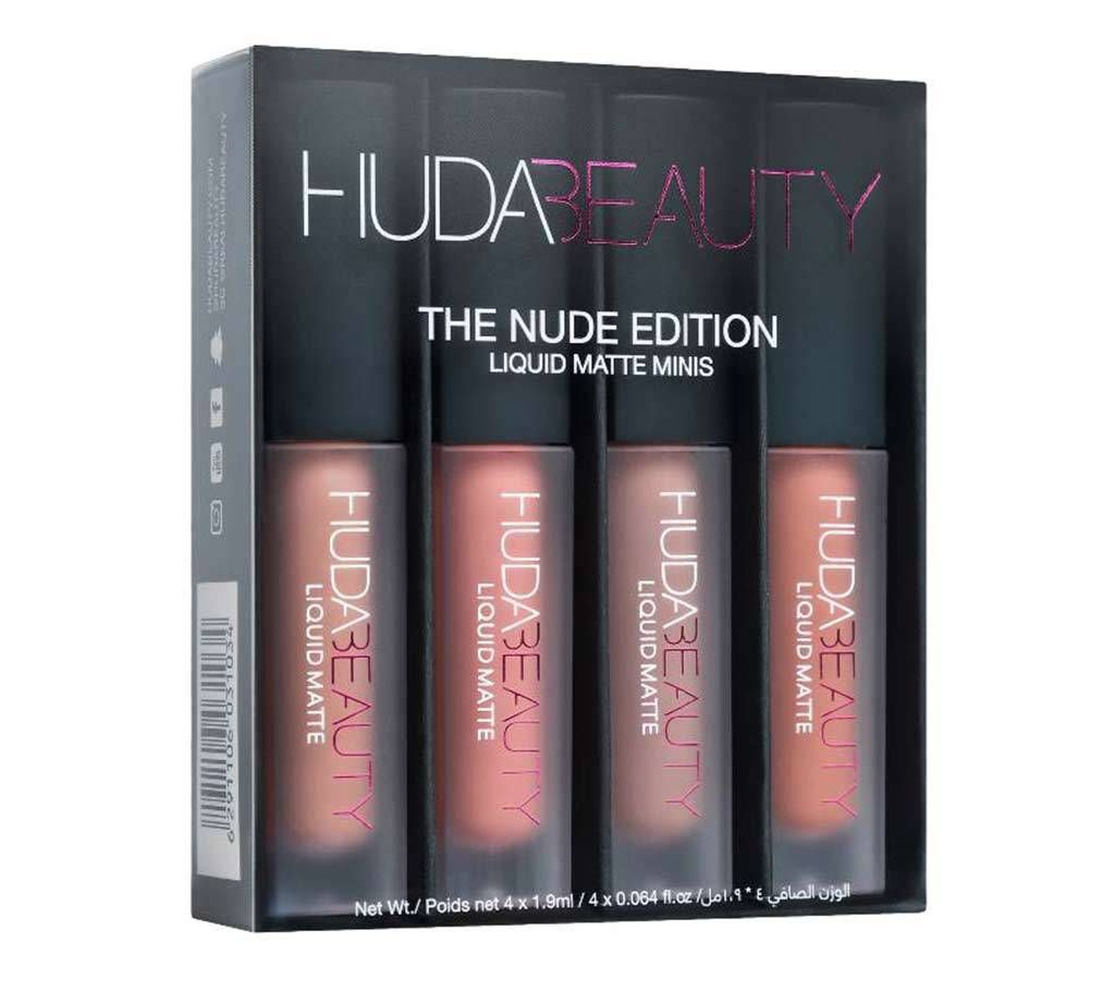 Huda Beauty NUDE Edition Liquid Matte Lipstick -4 pcs