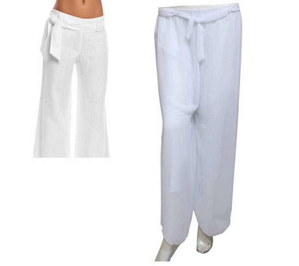 Women Georgette Palazzo-White