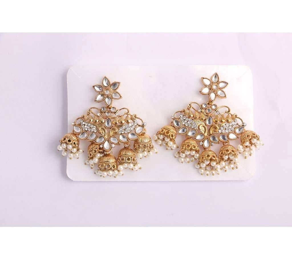 INDIAN stone setting gold plated earring 