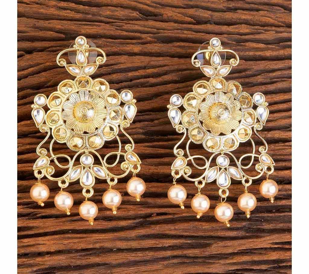 INDO WESTERN CLASSIC EARRINGS WITH GOLD PLATING 9077 (by Pink Point - KJ9077)