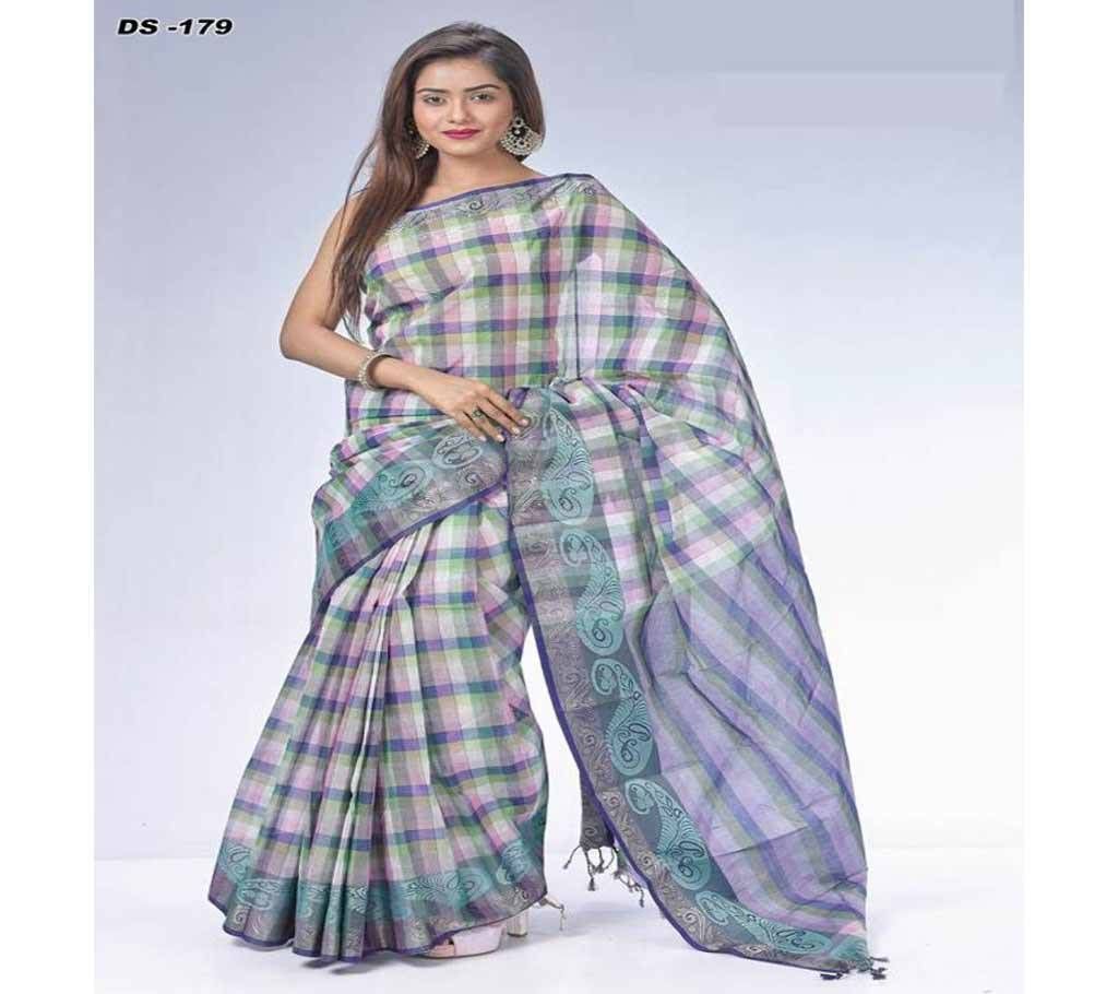 Check Cotton Sharee
