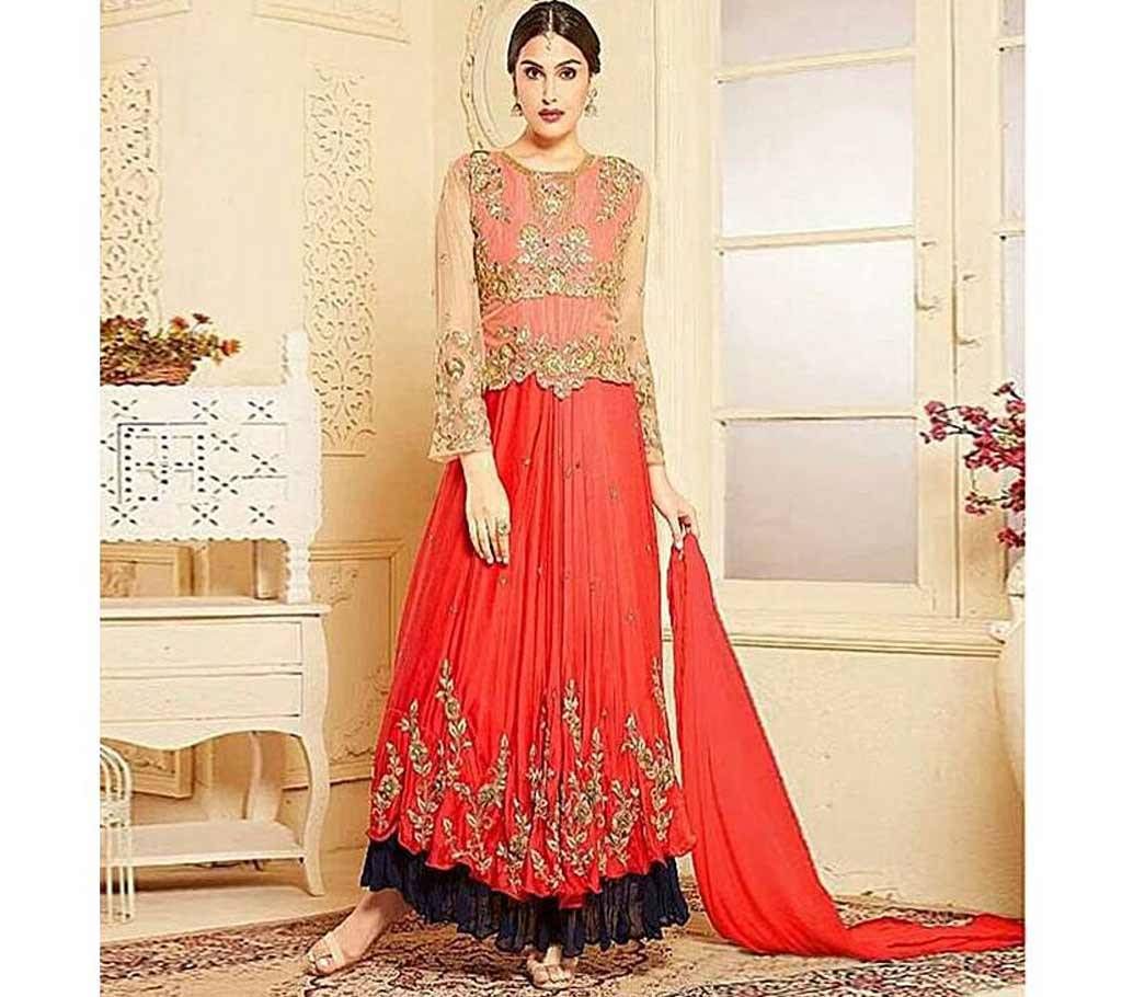 Red Embroidery Georgette Gown (Copy)