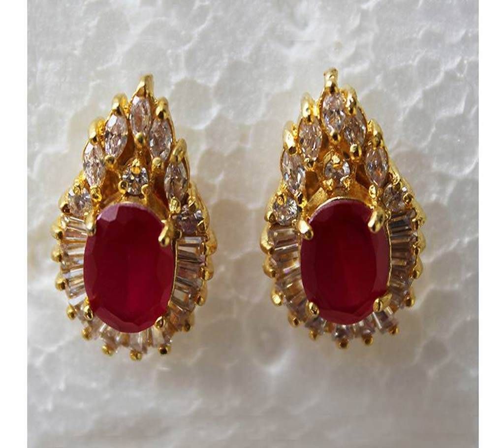 American Diamond Cut Tops Ear Ring-344