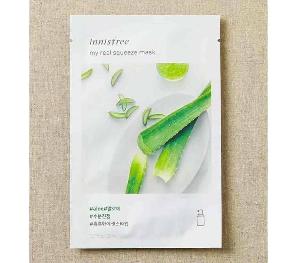 Innisfree Korea, My Real Squeeze Mask  Aloe 1 Sheet 20 ml