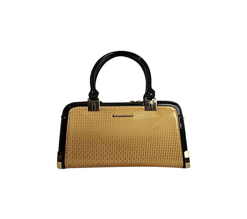 BROWN SYNTHETIC HAND BAG FOR WOMEN