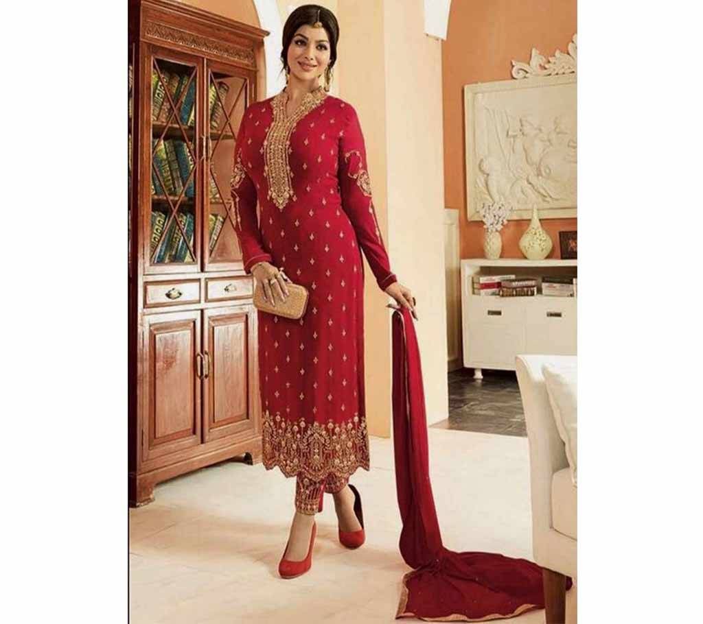 Unstitched Maroon Georgette Salwar Kameez For Women copy