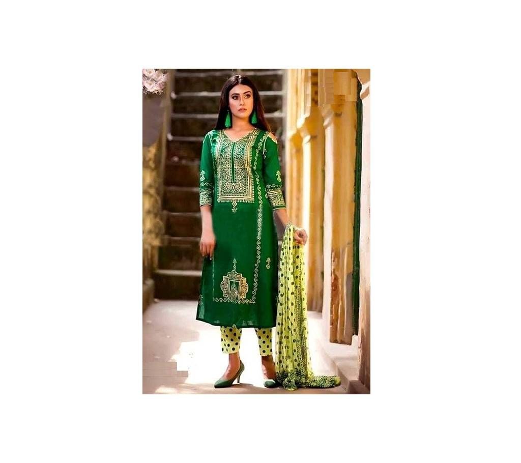 Unstiched block printed Rajdhani voyal cotton  salwar kameez seblock-498