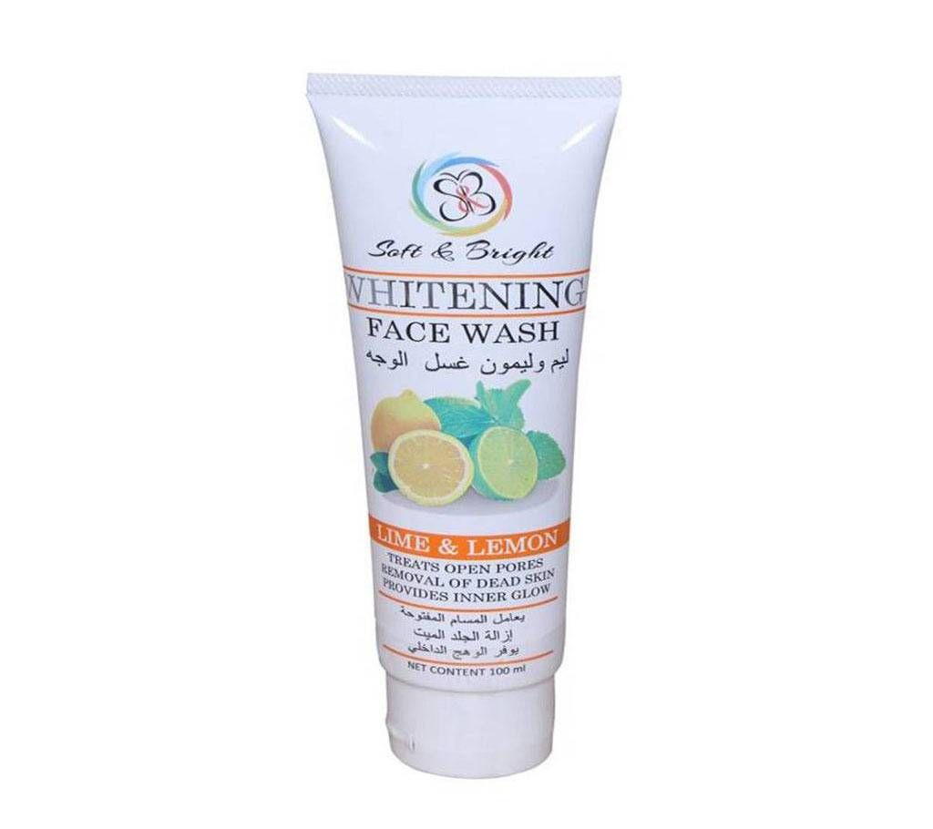 SOFT & BRIGHT WHITENING FACE WASH LIME & LEMON 100ml Thiland