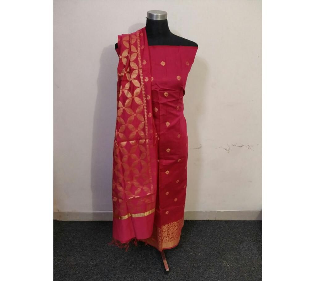 Benarasi Katan 2 piece 03 Violet  with Golden Mukut Design