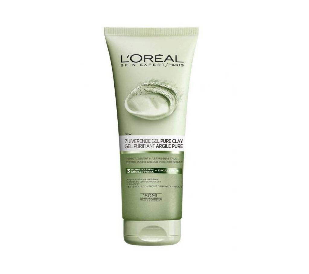 L'oreal Paris Zuiverende Gel Pure Clay Gel Purifiant Argile Pure, 150 ml, Netherland