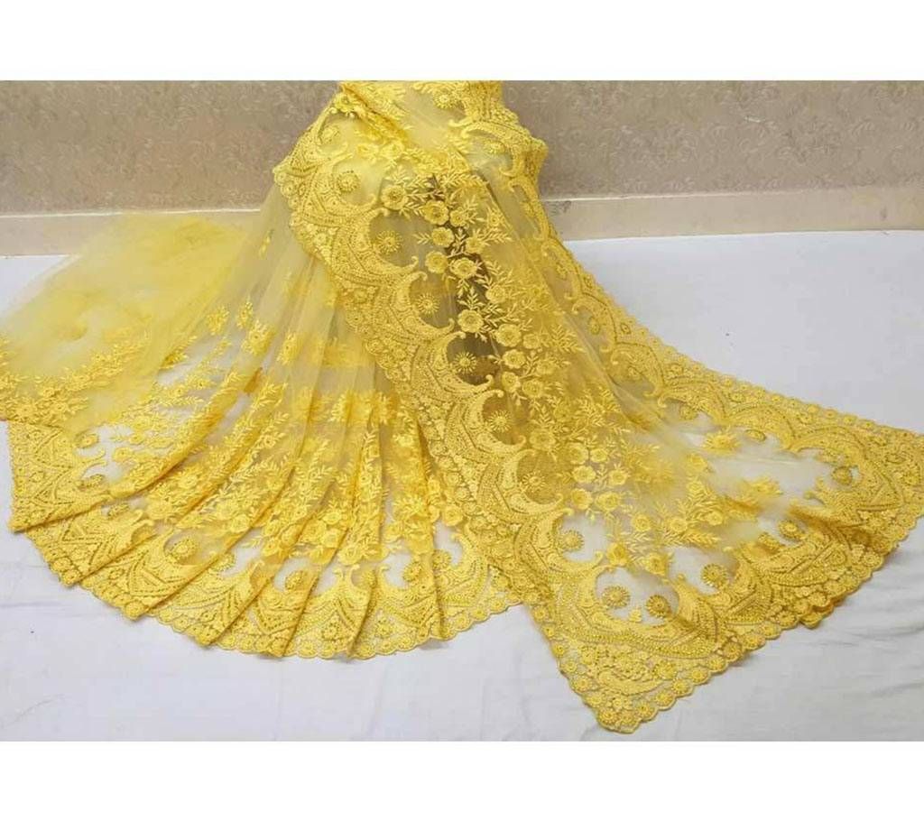 Gorgeous Party Saree-Yellow Color