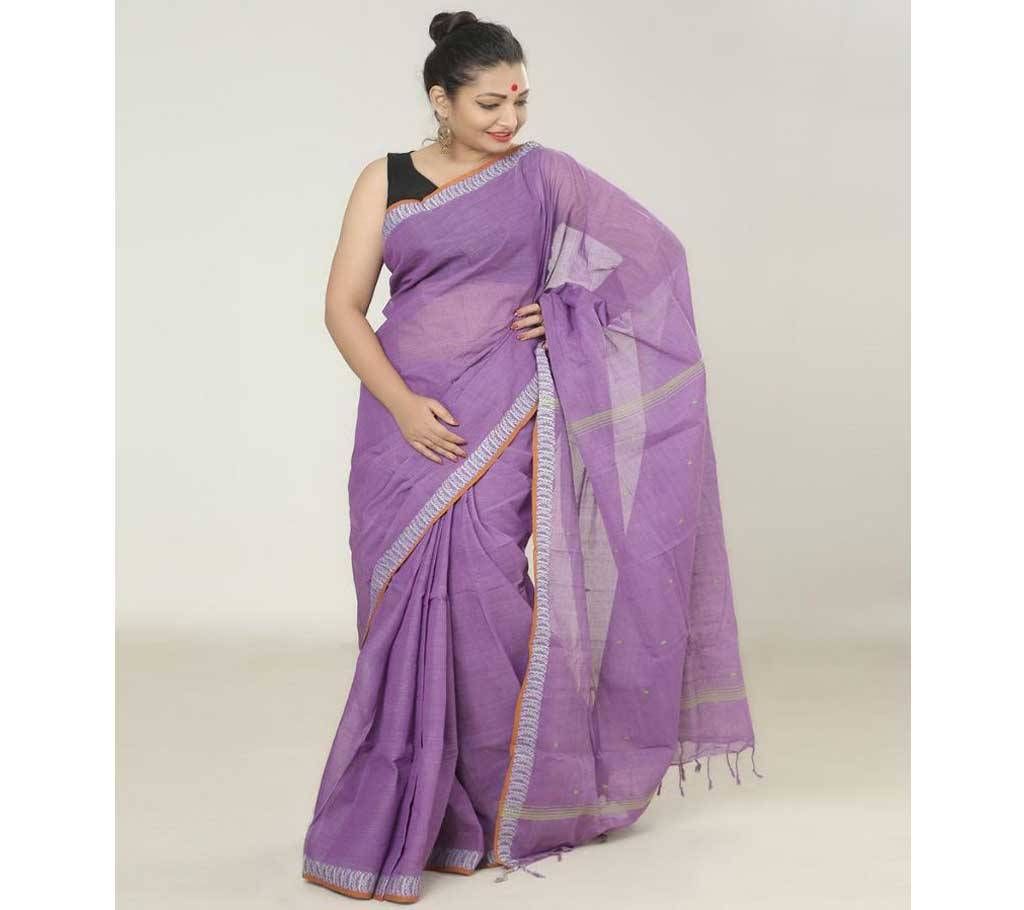 Light Purple color handloom cotton Saree
