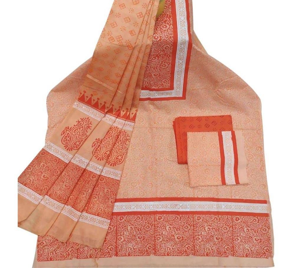 Unstitched Block Printed Cotton Salwar kameez fs-24