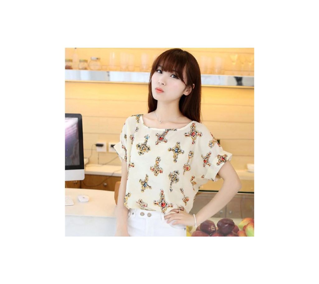 Fashion Loose Girl Casual Chiffon T Shirts