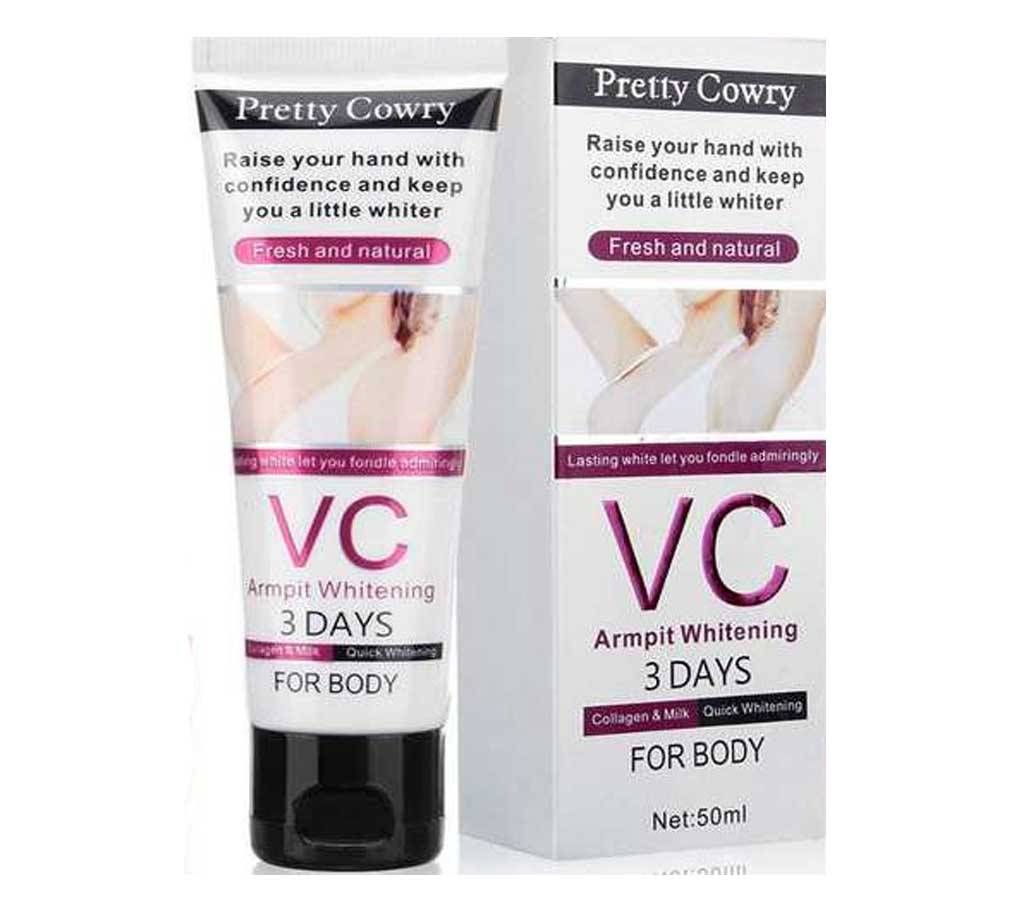 Pretty Cowry brand fresh natural VC Armpit 3 days quick whitening collagen body cream - 50gm (Thailand )