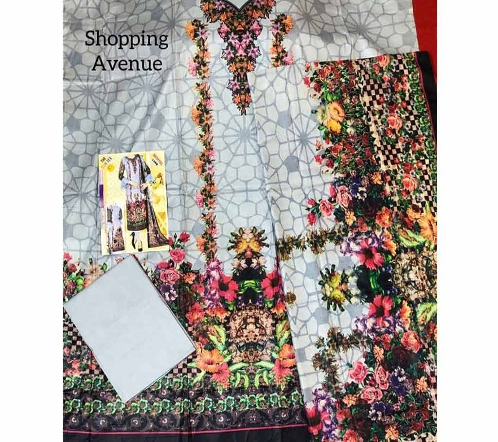 Unstitched Printed Cotton Dress