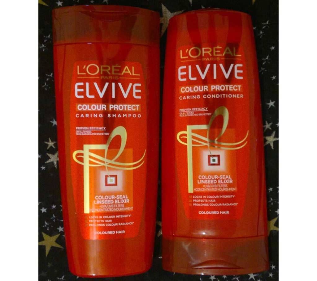  Loreal Paris Elvive colour protect caring Shampoo and conditioner-400ml-France