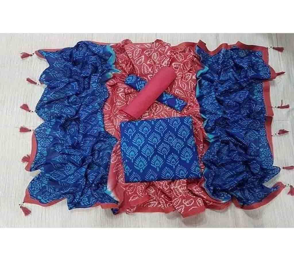 Bexi Voil Leach Vegetable Batik Three Piece For Women-28