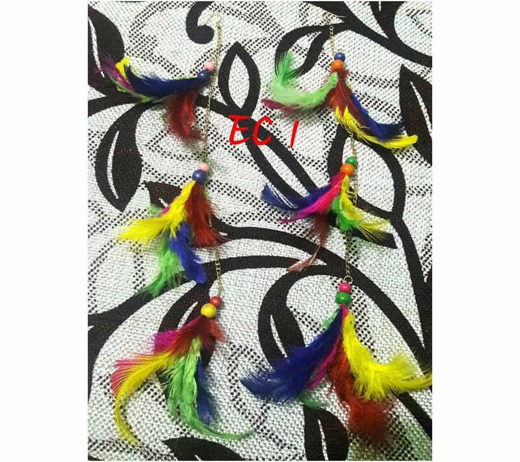 Ladies feather setting ear cuff