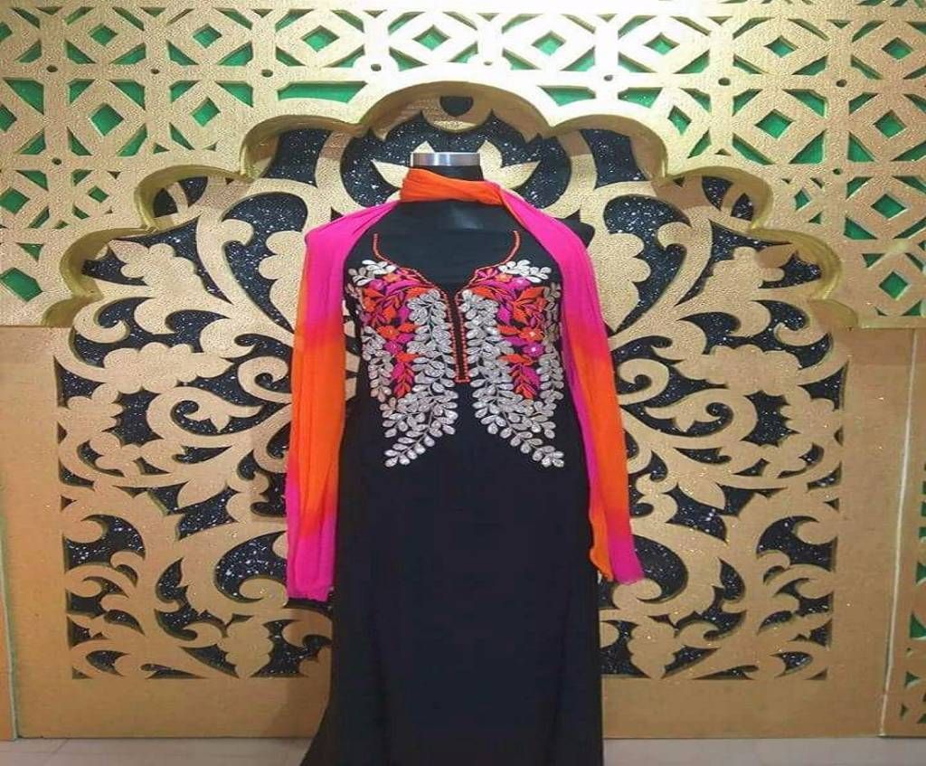 Unstitched Georgette Embroidery Kameez