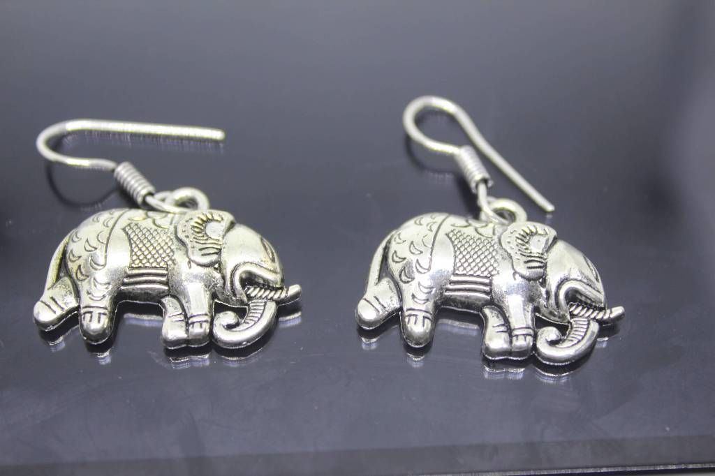 Elephant shaped german silver ear ring